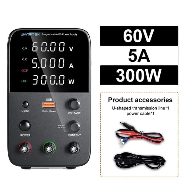 Wanptek DC Strømforsyning, Udgange Spænding 30V/60V/120V, Justerbar Strøm Op til 10A,TPS3010