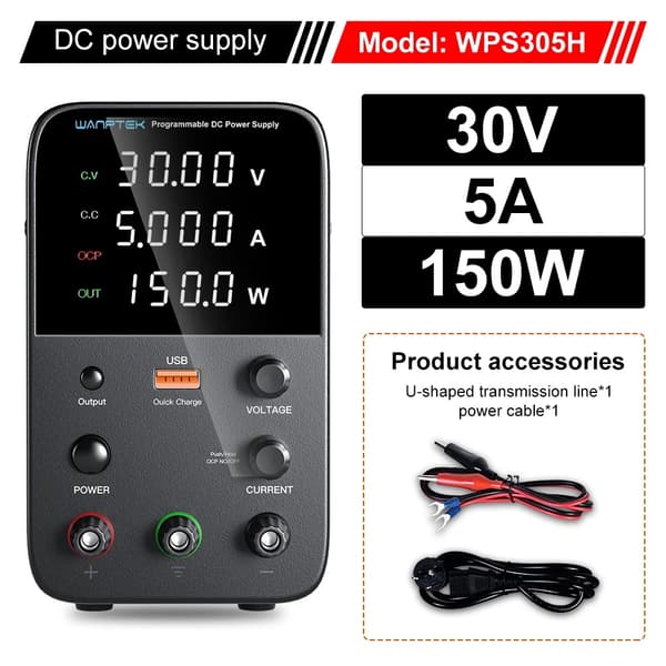 Wanptek DC Strømforsyning, Udgange Spænding 30V/60V/120V, Justerbar Strøm Op til 10A,TPS3010