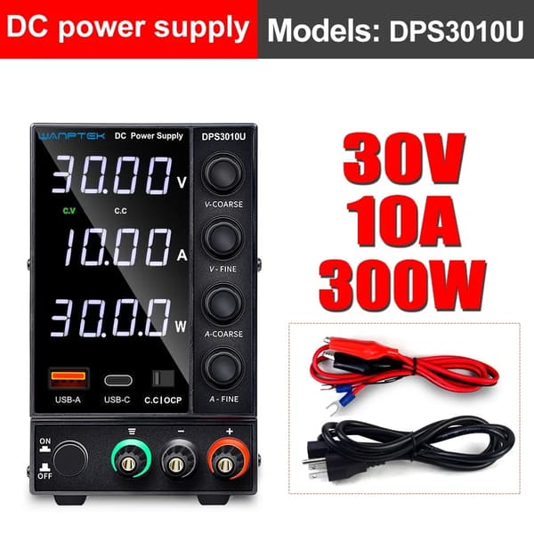 Wanptek DC Strømforsyning, Udgange Spænding 30V/60V/120V, Justerbar Strøm Op til 10A,TPS3010