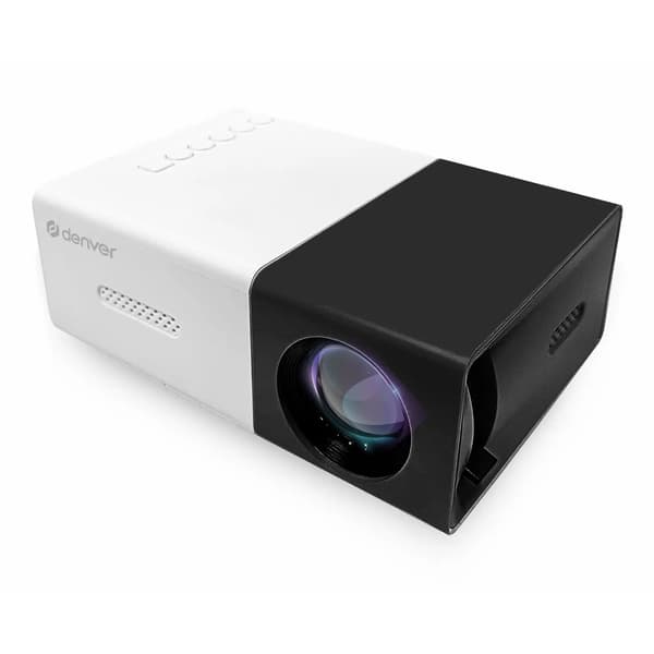 Denver mini beamer Full HD-projektor med HDMI og USB-C - PR-800B Sort, Hvid