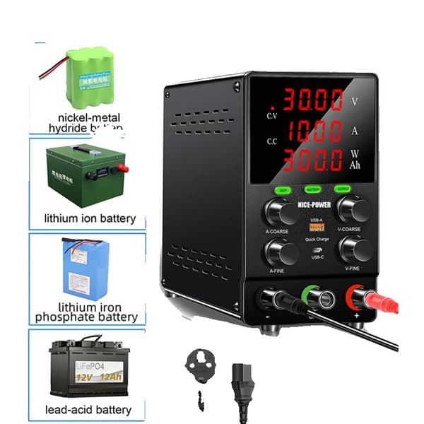DC Lab Bænkstrømforsyning, 30V 10A Udgange, Hurtigopladningskapacitet,120V 3A OCP