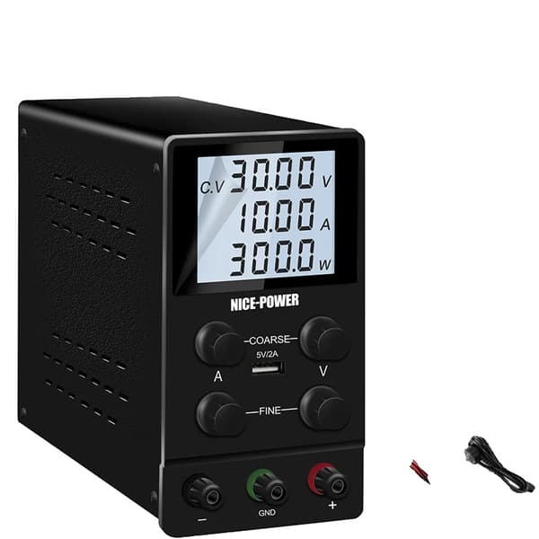 DC Switching Strømforsyning, 30V Udgange, 10A Strøm,SPS3010D Sort, AC 220V