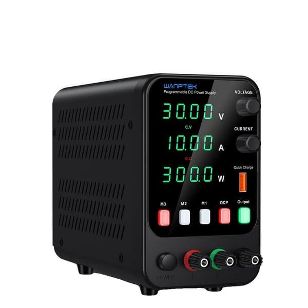 Wanptek DC-strömförsörjning, justerbar spänning 30V - 62V, hög strömutgång 5A - 10A,APS3010H 30V 10A
