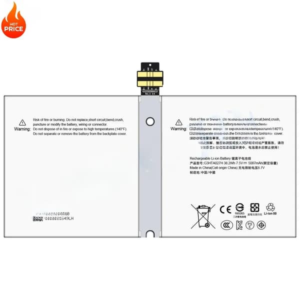 Microsoft Surface Pro 4 -kannettavan akku, 5087mAh kapasiteetti, 7.5V jännite,G3HTA027H 5087mAh