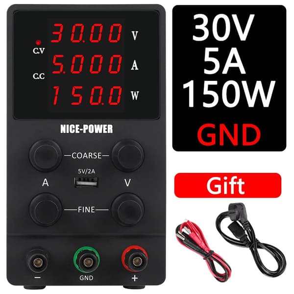 Bænkstrømforsyning, 30V udgang, 10A strøm,30V 5A B, 220V AC