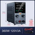 Miniatyrbillede 2 af 2: NANKADF DC Strømforsyning, Højpræcisions 4-cifret LED-display, USB Hurtigopladning,GA1203H-N Sort