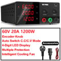 Miniatyrbillede 2 af 2: Lab Strømforsyning, 60V 20A Udgivelse, Intelligent Køleventilator,60V 20A, 220V