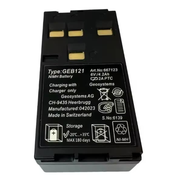 Batteri til Leica Total Station, 4400mAh kapacitet, genopladeligt NI-MH type,GEB121 2 stk.