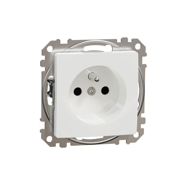 Sedna Design Enkelt uttag med jordande vit SDD111011