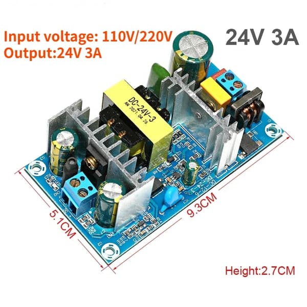 AC til DC Strømforsyningsmodul, 12V & 24V Udgange, 2A til 9A Strømmuligheder,24V3A