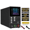 Miniatyrbillede 1 af 2: Justerbar DC-strømforsyning, 30V udgang, 10A strøm,AC 220V, SPPS3010D Sort