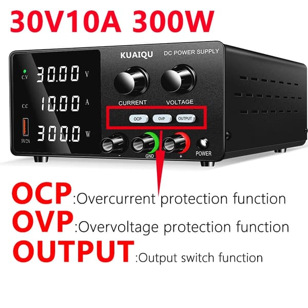 DC-laboratoriovirtalähde, säädettävä jännite 30V/60V, ylivirta- ja ylijännitesuojaus,220V, 30V10A OCP OVP