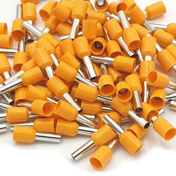100 stk. 4 mm² isolerede orange enkeltkabelsko
