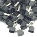 Miniatyrbillede 1 af 2: 100 stk. 1,5 mm sort dobbelt bootlace crimp-terminaler isoleret ledningsterminal