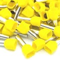 Miniatyrbillede 1 af 2: 100 stk. 6 mm gule dobbelte bootlace-krympehylstre isoleret ledningsterminal