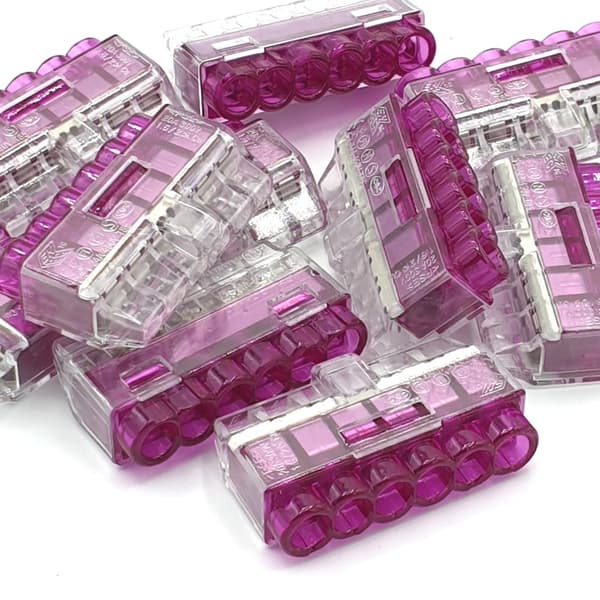 10 stk. 6-vejs stikterminaler ledningsforbindelser HelaCon Plus Mini