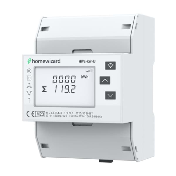 Wifi kWh-trefasmätare MID - MID-godkänd - Inblick i dina solpaneler, värmepump, elbil med mera - kWh-mätarbox - HomeWizard