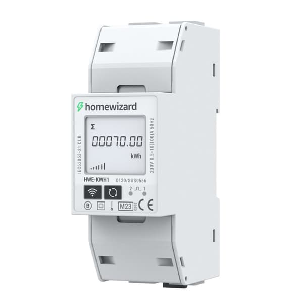 Wifi kWh-enfasmätare MID - MID-godkänd - Inblick i dina solpaneler, värmepump, elbil med mera - kWh-mätarbox - HomeWizard