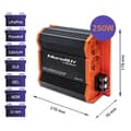 Miniatyrbillede 2 af 3: Qoltec 52479 Monolith DC-DC-oplader til LiFePO4 AGM 12V-batterier | 20A | 250W