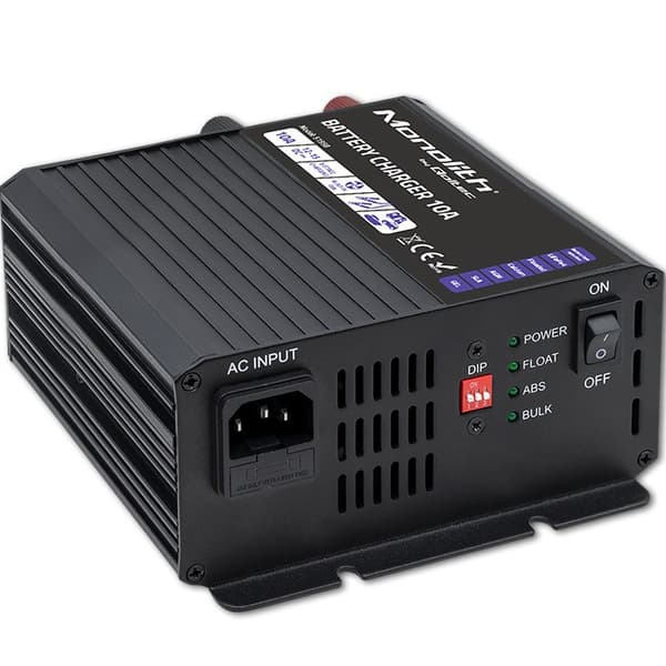 Qoltec 51958 Älykäs Monolith-laturi LiFePO4 AGM GEELI SLA -akuille | 10A | 12V