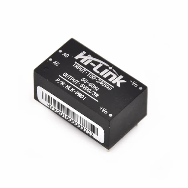Strømforsyning 240V / 5V 600mA HLK-PM01 printbar version