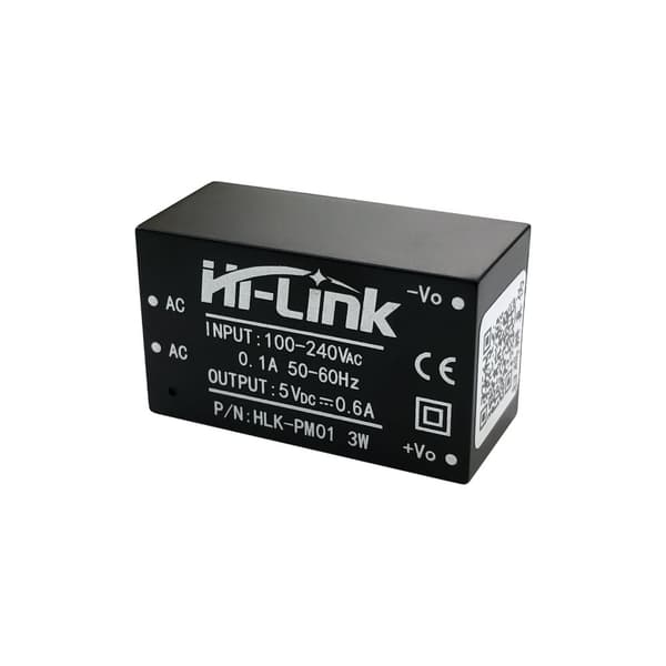 Strømforsyning 240V / 5V 600mA HLK-PM01 printbar version