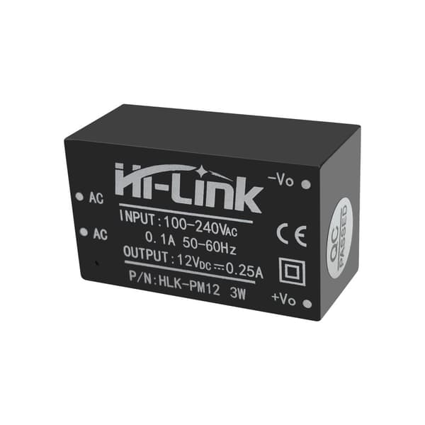 Strømforsyning 240V / 12V 250mA HLK-PM12 printbar version
