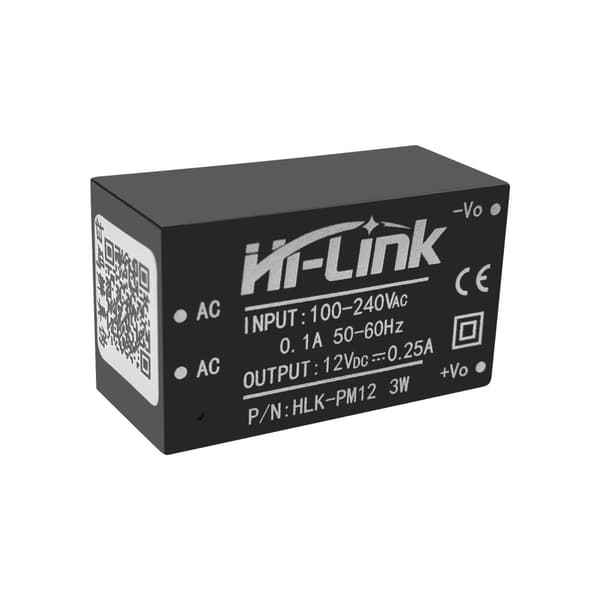 Strømforsyning 240V / 12V 250mA HLK-PM12 printbar version