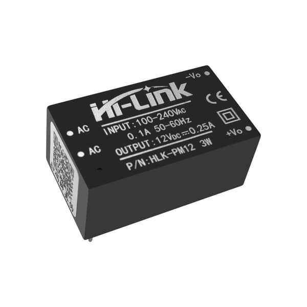 Strømforsyning 240V / 12V 250mA HLK-PM12 printbar version