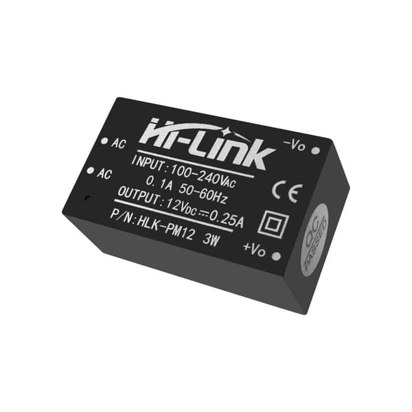 Strømforsyning 240V / 12V 250mA HLK-PM12 printbar version