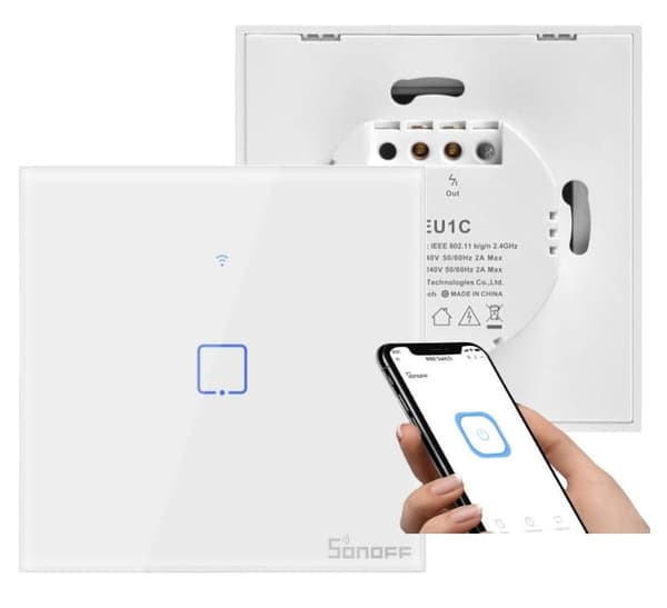 Sonoff Touch - wifi-ljusströmbrytare med touchfunktion T0EU1C-TX