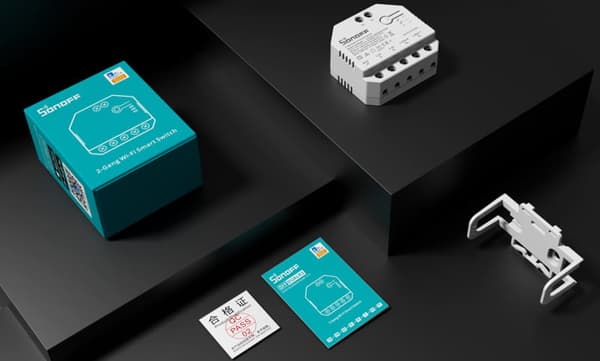 Sonoff Dual R3 dobbeltrelæ med effektmåling\rullegardincontroller