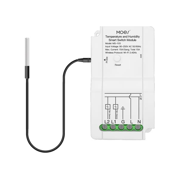 Wifi-sändare med temperatursensor Fjärrmätning av temperatur Tuya MOES-termostat
