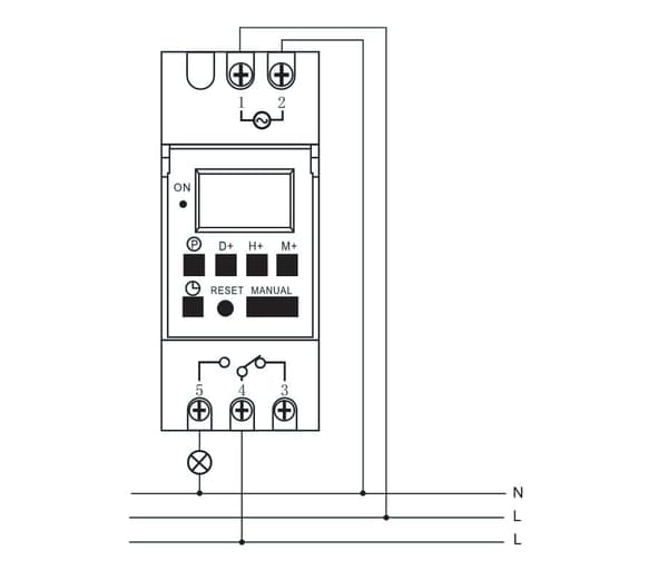 Ugentlig digital programmeringsenhed til DIN-skinne 230V THC15A