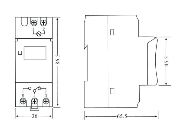 Ugentlig digital programmeringsenhed til DIN-skinne 230V THC15A