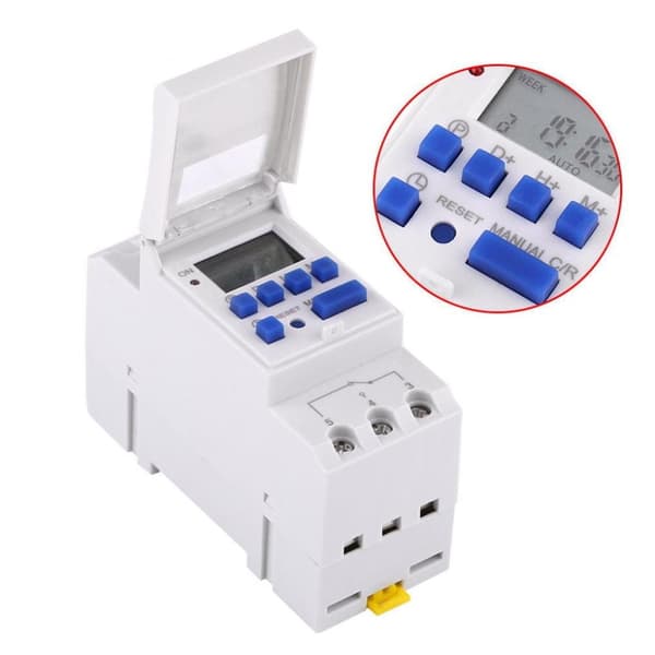 Ugentlig digital programmeringsenhed til DIN-skinne 230V THC15A
