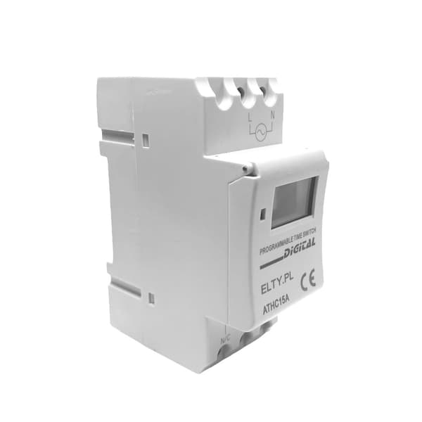Ugentlig digital programmeringsenhed til DIN-skinne 230V THC15A