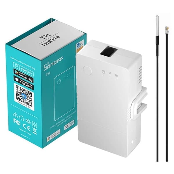 Sonoff TH Origin + DS18B20 Wifi-relæ med temperaturmålingstermostat