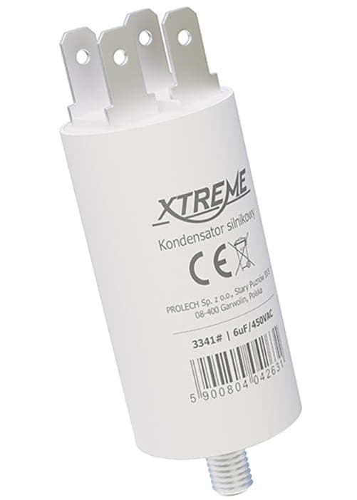 Xtreme motorkondensator (6µF, 450VAC, stik)