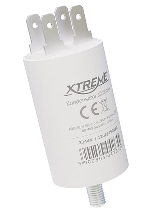 Xtreme-moottorikondensaattori (12uF, 450VAC, liitin)