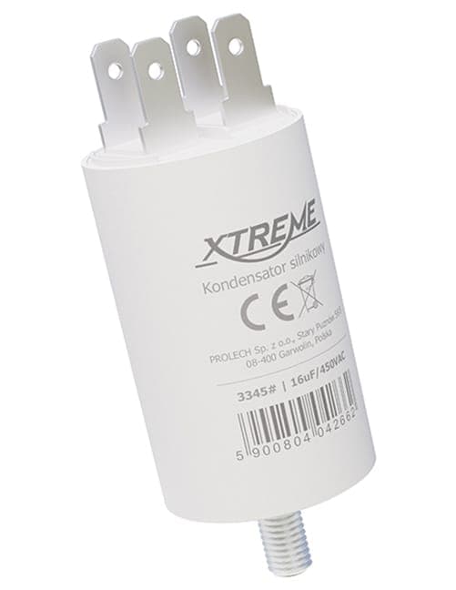 Xtreme-moottorikondensaattori (16uF, 450VAC, liitin)