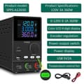 Miniatyrbillede 2 af 2: Laboratorie strømforsyning, justerbar spænding, LCD farvedisplay,120V 3A Enkelt knap, 220v