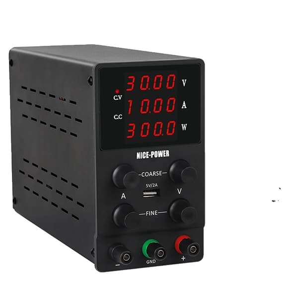 Laboratoriovirtalähde, säädettävä 30V 10A lähtö, säädettävä säädelty rakenne,220V, SPS3010 Musta LED