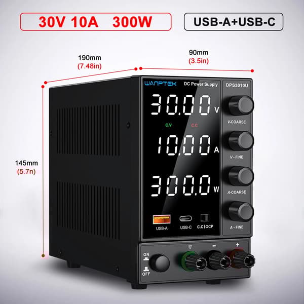 Säädettävä tasavirtalähde, 30V 10A, 60V 5A,DPS3010U 30V 10A