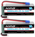 Miniatyrbild 1 av 2: HRB 5000mAh RC Lipo-batteri, 22,2V spänning, 50C urladdningshastighet,6s 5000mah EC5 2st