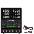 Miniatyrbillede 1 af 2: Dual-Channel Lab DC Strømforsyning, Justerbar 120V 3A, 60V 5A,30V 10A, 220V