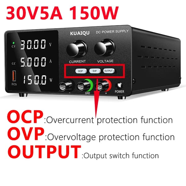 DC-laboratoriekraftförsörjning, justerbar spänning 30V/60V, överström- och överspänningsskydd,30V5A OCP OVP, 220V