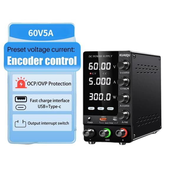 Batteriopladningsstrømforsyning, OCP- og OVP-beskyttelse, USB-hurtigopladning,OCP OVP 60V5A-a, 220V