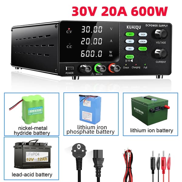 Programmerbar DC-strømforsyning, OCP-beskyttelse, 30V 20A/30A udgang,30V 20A R-SPS3020C, AC 220V