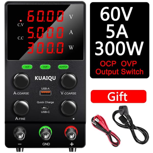 Justerbar DC-strömförsörjning, 30V 10A, 60V 5A,220V, 60V 5A OCP OVP